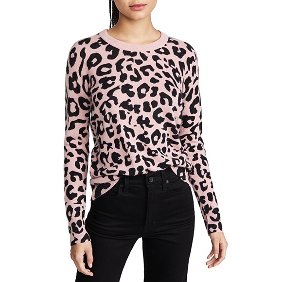 NWT White + Warren Cashmere Sweater Leopard - Picture 15 of 16